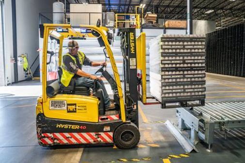 Man Operating Forklift