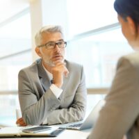 Coporate interview between executive and candidate Coporate interview between executive and candidate