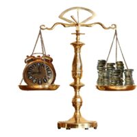 scales of justice and money