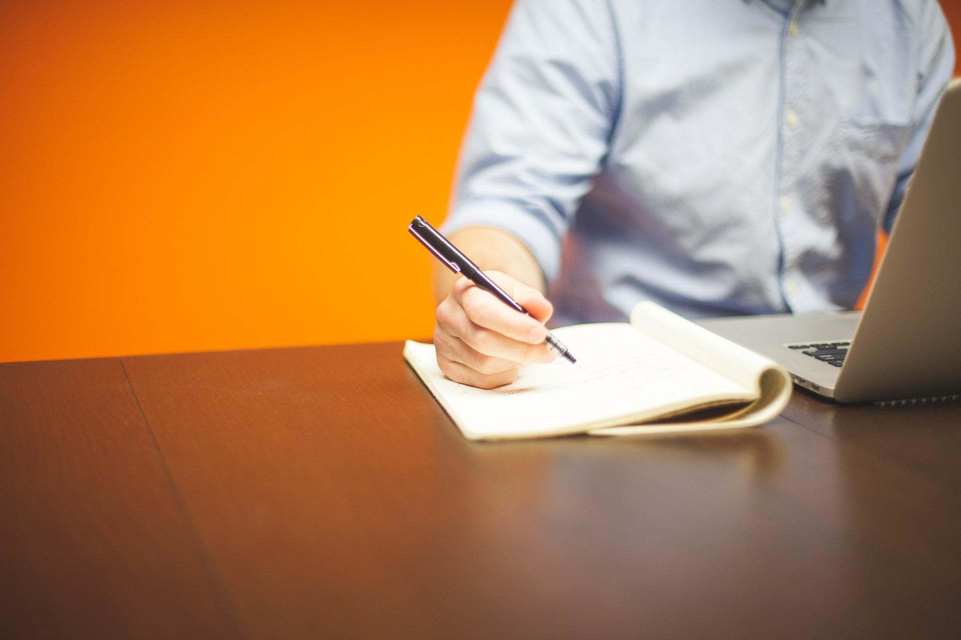 writing at table