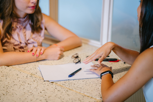 Documents and evidence on countertop