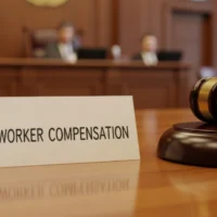worker-compensation-legal-sign-on-courtroom-desk